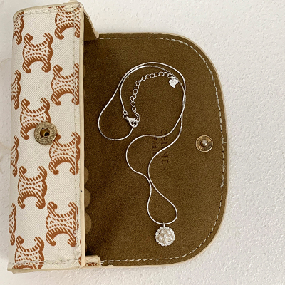 s925纯银施家珍珠花朵吊坠项链高级感轻奢小众法式气质毛衣链送女朋友老婆情人节七夕生日礼物