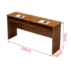 易企采 双人位 1200*400mm 职员培训桌会议长桌校园学生课桌椅组合双人条形洽谈办公桌 金橡木色双人位