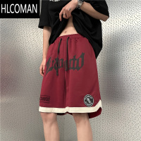 HLCOMAN美式嘻哈篮球短裤男夏季大码潮牌直筒港风cec宽松休闲运动五分裤