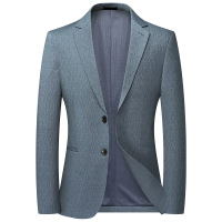 春秋薄款男式西服韩版修身弹力免烫提花小西装休闲单西男