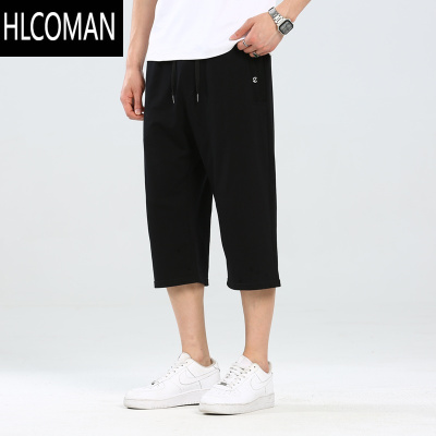 HLCOMAN短裤男七分裤夏季薄款宽松直筒休闲中裤子夏天运动7分裤高弹