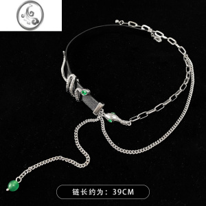 JiMi原创设计灵蛇项链女冷淡风choker脖颈链高级感项圈小众设计锁骨链 个性灵蛇choker项链链长约39cm