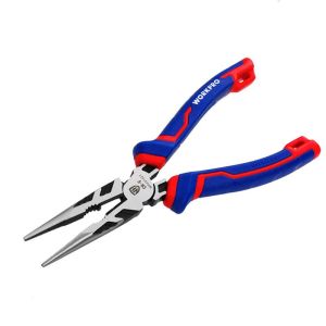 万克宝原装正品优质钢材剪切强握持舒服三色柄偏心尖嘴钳