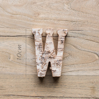 家柏饰(CORATED)原木装饰字母 白桦木树皮摆件墙饰 道具DIY北欧ZAKKA 桦W