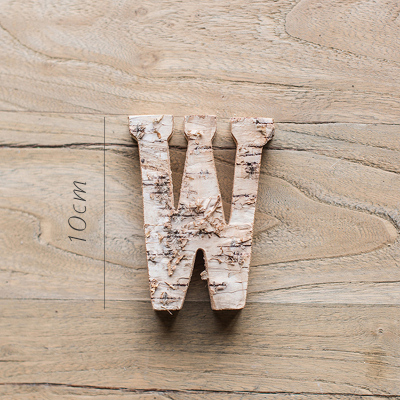 家柏饰(CORATED)原木装饰字母 白桦木树皮摆件墙饰 道具DIY北欧ZAKKA 桦W