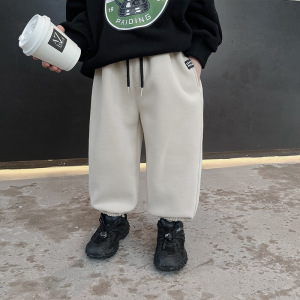 童酷儿童冬款湖州织里童装百搭宝宝休闲裤加厚贴标男童卫裤潮