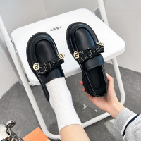 皮乐福鞋女秋季新款英伦风小皮鞋一脚蹬女鞋小香风单鞋