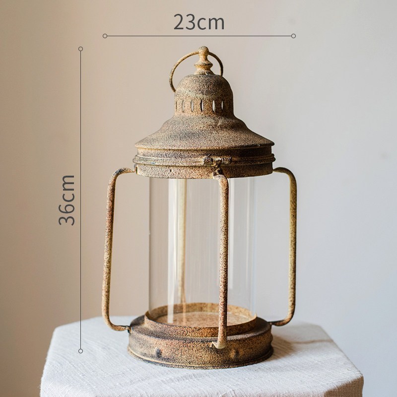 家柏饰(CORATED)欧式复古铁艺烛台 风灯油灯小提灯 装饰摆件花园杂货道具 怀旧风灯E