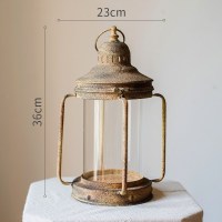 家柏饰(CORATED)欧式复古铁艺烛台 风灯油灯小提灯 装饰摆件花园杂货道具 怀旧风灯E