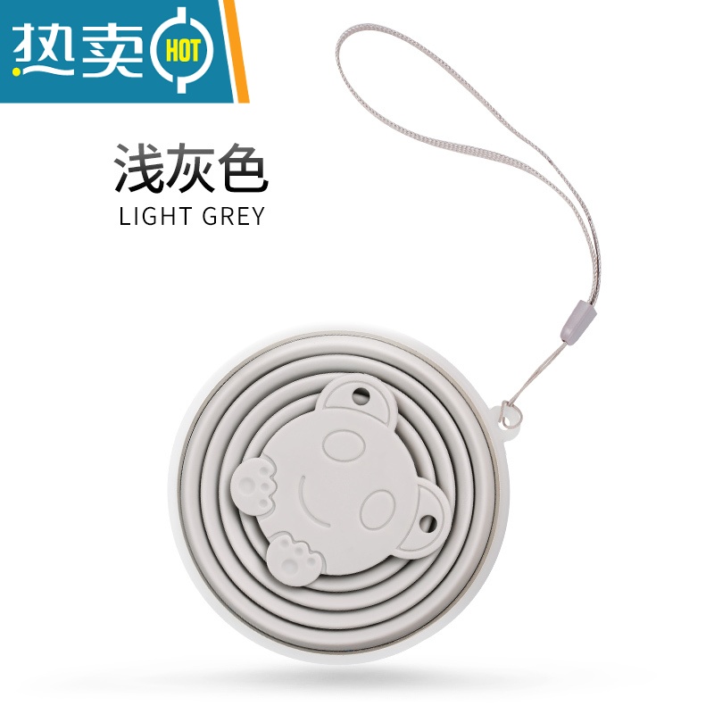 敬平可折叠水杯便携式杯子漱口杯伸缩杯硅胶旅行折叠杯旅游压缩杯户外 浅灰-250ML洗漱杯