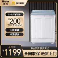海尔(Haier)双缸洗衣机12公斤超大容量半自动喷淋漂洗脱水平衡双桶出租房老式波轮12kg家用 XPB120-958S