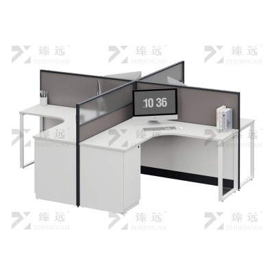 臻远 ZYGW-120屏风工作卡位职员桌办公桌 十型四人位