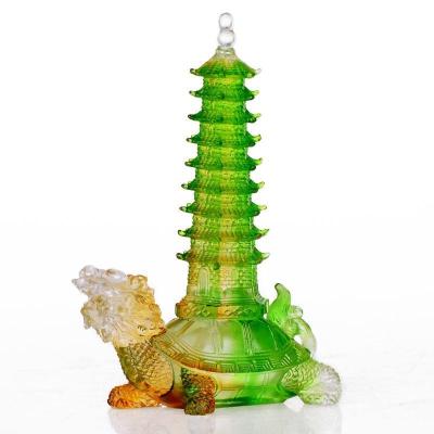 美帮汇古法琉璃龙龟摆件龙龟文昌塔旺功名装饰品摆设家居