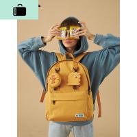 双肩包女纯色高中学生书包韩版校园背包NEW LAKE