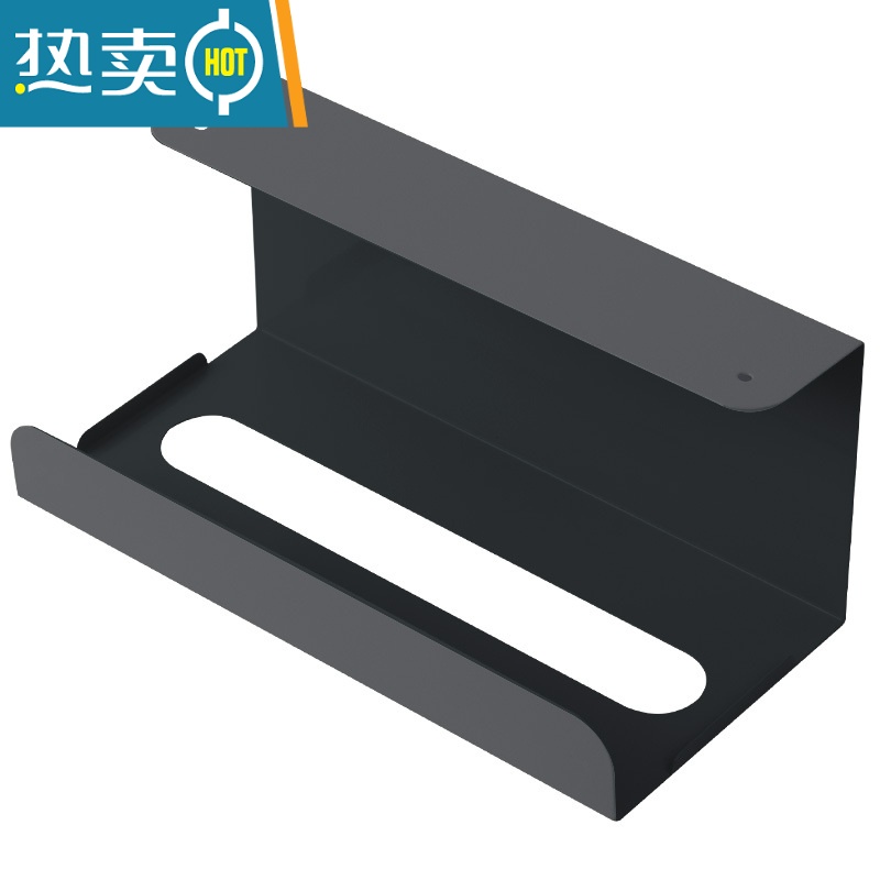 敬平厨房纸巾架免打孔铁艺用纸架 家用餐巾纸挂架橱柜门抽纸盒壁挂式 黑色一个纸巾盒