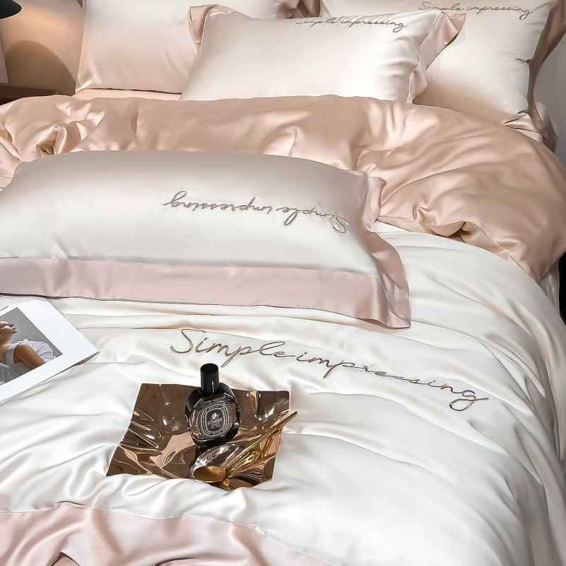 轻奢高级感天丝床上四件套夏季丝滑床单被套冰丝床品
