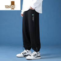 YANXU裤子男夏季薄款休闲长裤运动裤高中初中学生潮牌宽松束脚卫裤男款