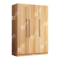 居将 JJ4022321 简约木质衣柜衣服收纳柜 浅胡桃色三门