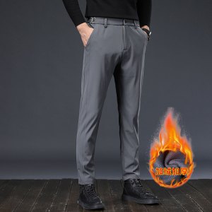 春秋款男士休闲裤子潮男时尚百搭长裤弹力舒适透气直筒裤男款_7214