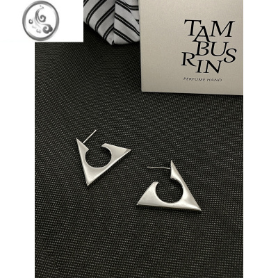 JiMi耳钉女小众设计感高级冷淡风欧美时尚个性几何三角耳环银针耳饰冬