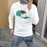 秋冬新款圆领卫衣男士个性帽子烫钻印花长袖上衣套头打底衫潮