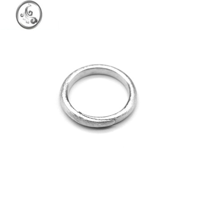 JiMi时光。手工999银银情侣戒指拉丝素圈对戒定制刻字礼物可调节戒指