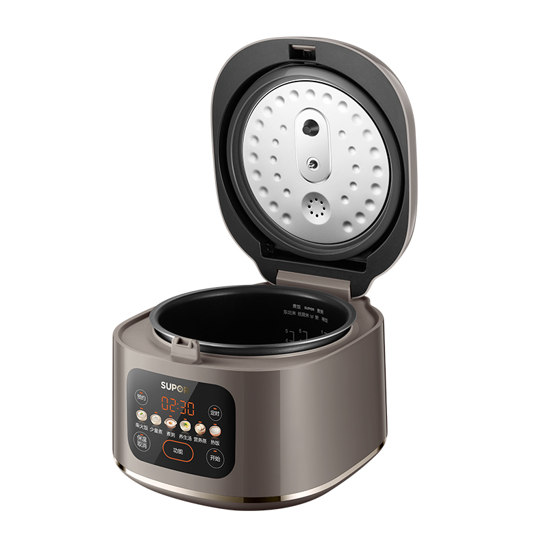 苏泊尔智能方形电饭煲4L茶色铝合金内胆750W二级能效触摸控制可预约热饭功能SF40FC3035