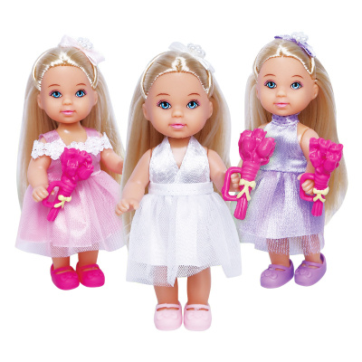 安丽莉美发娃娃小凯莉宠物玩具洋娃娃小号公主玩具宠物狗狗（88015安琦琦婚纱小捧花随机一款）