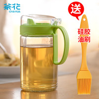 茶花(CHAHUA)玻璃油壶 储油罐食用香油酱醋汁壶 大容量550ml油壶+油刷套装