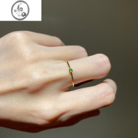 JiMi是绿光呀!星光点点绿钻戒指显白包金可水洗小巧秀气精致尾戒