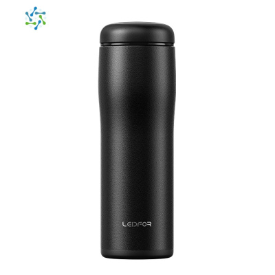 旗舰店保温杯男士磨砂便携防摔杯子水杯泡茶杯用500三维工匠磨砂黑色500+象牙白500