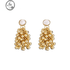 JiMi珍珠摇曳 巴洛克复古法式金属流苏耳环轻奢高级感小众设计ins耳钉 珍珠的摇曳耳钉银针