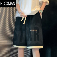 HLCOMAN短裤男夏季新款港风休闲宽松运动裤子潮牌美式高街oversize五分裤