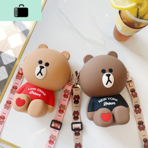 2020新款Q版大熊可爱流行包包硅胶时尚斜挎包卡通零钱包少女背包NEW LAKE