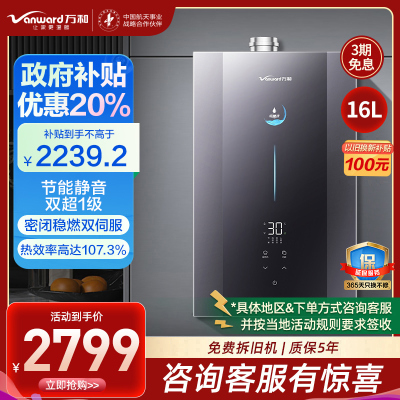万和安睡洗 LS9PRO一级能效 燃气热水器16升零冷水 TSI增压瀑布浴 超一级能效 安睡洗2.0 LS9DPro