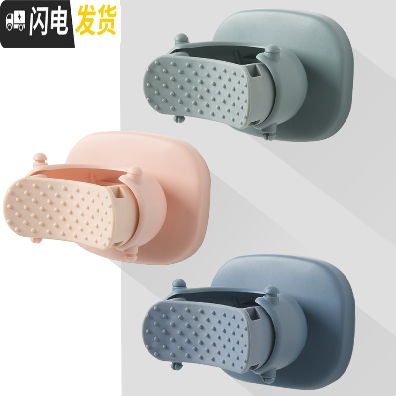 三维工匠免打孔拖把挂钩壁挂式挂拖把卡扣浴室置物架拖把夹拖把架 混搭挂扣[三个装]