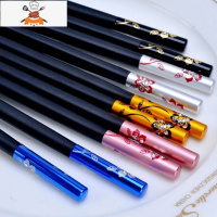 敬平2-10双装合金家用筷子1人1色分防滑无漆无蜡不发霉不锈钢油炸一人