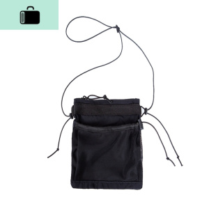 20自制isn风新款机能抽绳百搭街头男女单肩斜挎包韩版镂空小方包NEW LAKE 黑色男士斜挎包 黑色