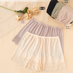 新款冰丝防走光女士安全裤内外穿居家短裤蕾丝三分打底裤夏款薄款