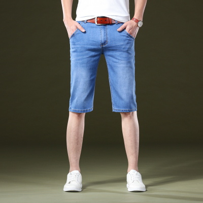 夏季薄款男士中腰牛仔裤男直筒商务休闲长裤中年青年大码男裤