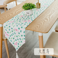 北欧桌旗现代简约茶几桌旗布长条餐桌茶台布艺鞋柜布盖巾床 火烈鸟 30*140cm(适合80-100cm左右桌子茶几柜子)