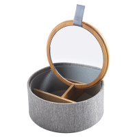 带镜子首饰盒便携头饰戒指饰品盒手饰耳环小盒子耳钉收纳盒