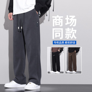 春秋阔腿裤男新款简约松紧腰男裤商场同款舒适百搭休闲裤男生