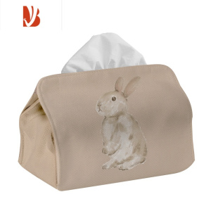 三维工匠茶杯兔奶油风兔子纸巾盒高级感家用客厅卧室桌面装饰创意可爱抽纸 纸巾盒小号-茶杯兔02