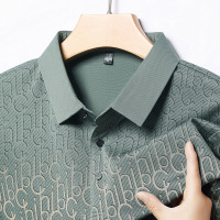 中年男士休闲短袖时尚印花T恤夏新款百搭polo衫宽松上衣