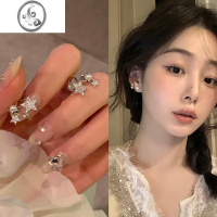JiMi珍珠星星耳钉女银银2023年新款潮耳环小众设计感高级耳饰气质耳夹