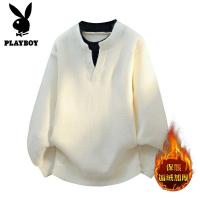 花花公子新款高品质2025年秋冬款圆领针织毛衣男