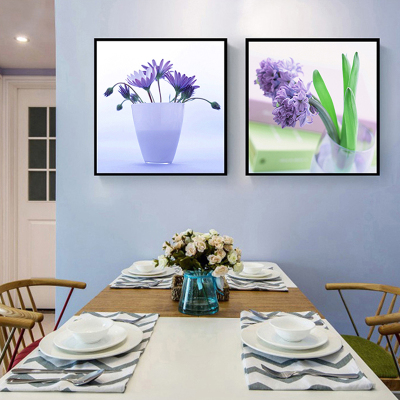 舒厅餐厅装饰画现代简约饭厅挂画歺厅厨房墙画创意酒杯水果壁画客厅画款8（60*60cm）