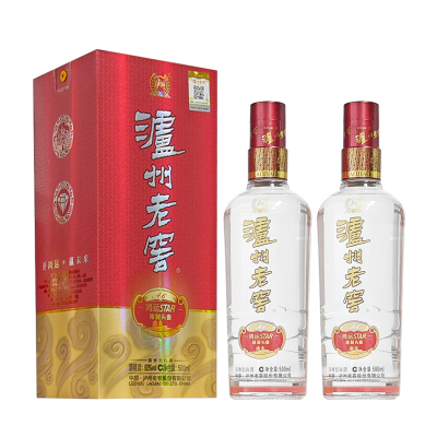 泸州老窖鸿运STRA精制头曲A6浓香型白酒52度500ml*2瓶