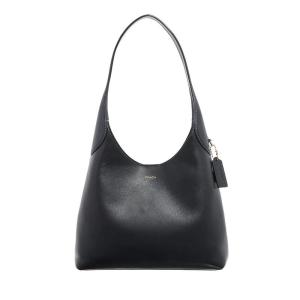 COACH/蔻驰女包通勤大容量斜挎包黑皮金属扣真皮质感 Schwarz